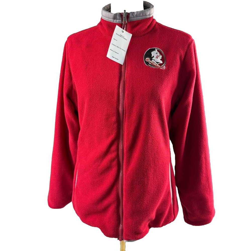 Florida State Seminoles Reversible Fleece Metalic Silver Womens Jacket Small New